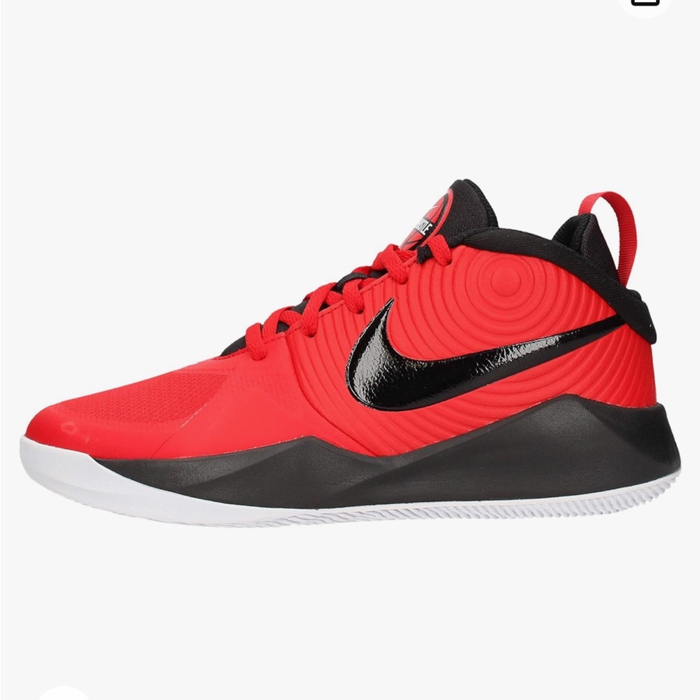 Red Nike Team Hustle Basketball shoes (youth)
